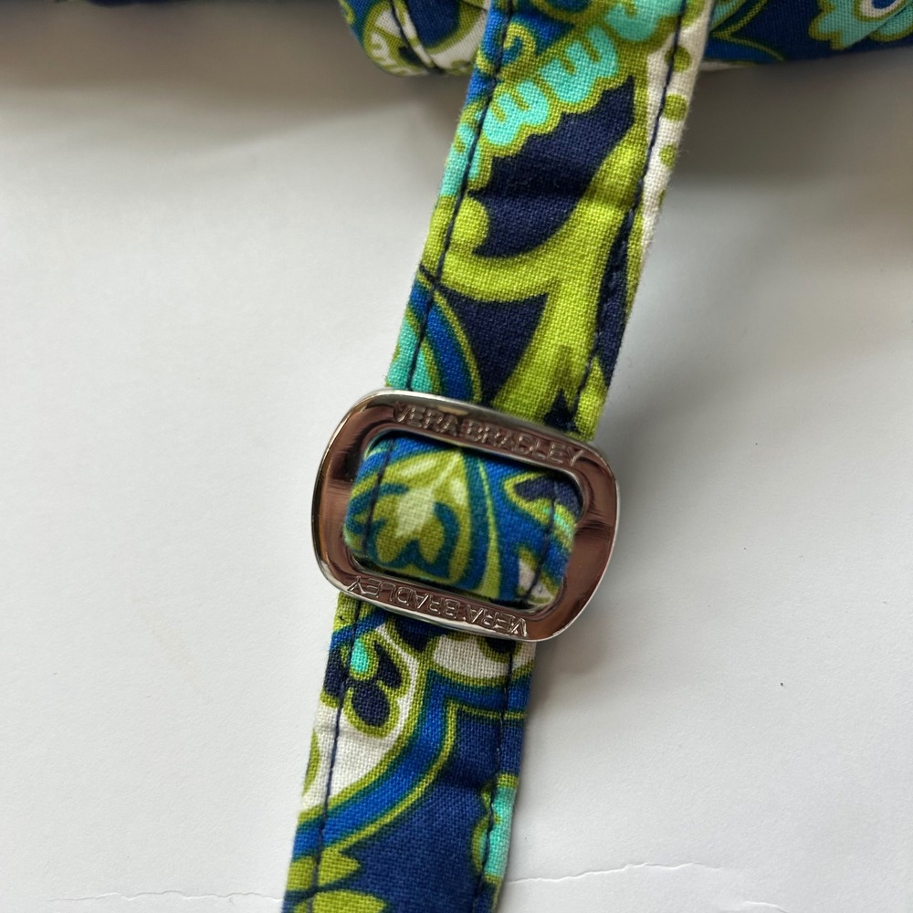 Vera Bradley Go Wild Paisley Quilted Cotton Mini Backpack Blue Green Floral - Picture 3 of 11
